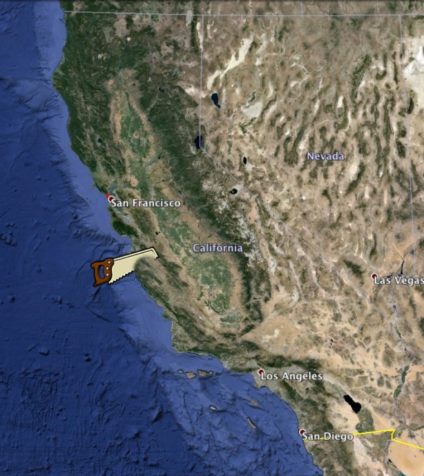 California on Google Earth