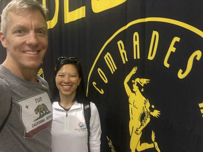 Mike Sohaskey and Katie Ho at 2017 Comrades Marathon expo
