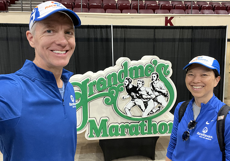 Mike Sohaskey and Katie Ho at Grandma's Marathon expo